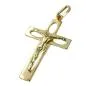 Preview: Anhänger 28x17mm Kreuz mit Jesus durchbrochen glänzend 14Kt GOLD Preview: Anhänger 28x17mm Kreuz mit Jesus durchbrochen glänzend 14Kt GOLD