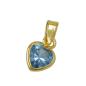 Preview: Anhänger 7x6mm Herz synthetischer Aquamarin 14Kt GOLD