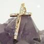 Preview: Anhänger 25x14mm Kreuz-Jesus bicolor rhodiniert 9Kt GOLD