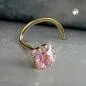 Preview: Nasenstecker 3x3mm Zirkonia pink rosafarben 18Kt GOLD