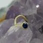 Preview: Nasenstecker 2,5mm Spirale mit Zirkonia safir-blau 18Kt GOLD
