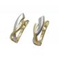 Preview: Creole Ohrring 13x4mm Klappscharnier bicolor 9Kt GOLD