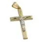 Preview: Anhänger 34x17mm Kreuz mit Jesus bicolor glänzend diamantiert 9Kt GOLD Preview: Anhänger 34x17mm Kreuz mit Jesus bicolor glänzend diamantiert 9Kt GOLD