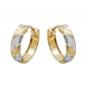 Preview: Creole Ohrring 12x3mm Klappscharnier bicolor rhodiniert 9Kt GOLD