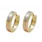 Preview: Creole Ohrring 12x3mm Klappscharnier tricolor diamantiert 9Kt GOLD Preview: Creole Ohrring 12x3mm Klappscharnier tricolor diamantiert 9Kt GOLD
