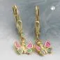 Preview: Ohrbrisur Ohrhänger Ohrringe 22x7mm Schmetterling hellblau-pink 9Kt GOLD Preview: Ohrbrisur Ohrhänger Ohrringe 22x7mm Schmetterling hellblau-pink 9Kt GOLD