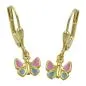 Preview: Ohrbrisur Ohrhänger Ohrringe 22x7mm Schmetterling hellblau-pink 9Kt GOLD Preview: Ohrbrisur Ohrhänger Ohrringe 22x7mm Schmetterling hellblau-pink 9Kt GOLD