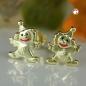 Preview: Ohrstecker Ohrring 8x6mm Clown glänzend farbig lackiert 9Kt GOLD Preview: Ohrstecker Ohrring 8x6mm Clown glänzend farbig lackiert 9Kt GOLD