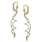 Preview: Ohrbrisur Ohrhänger Ohrringe 46x8mm 2 Spiralen bicolor mit Weißgold 9Kt GOLD