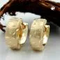 Preview: Creole Ohrring 12x5mm Klappscharnier mattiert diamantiert 9Kt GOLD