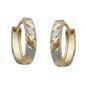 Preview: Creole Ohrring 12x3mm Klappscharnier bicolor diamantiert 9Kt GOLD Preview: Creole Ohrring 12x3mm Klappscharnier bicolor diamantiert 9Kt GOLD