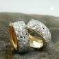Preview: Creole 12x5mm Klappscharnier bicolor diamantiert 9Kt GOLD