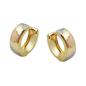 Preview: Creole 12x5mm Klappscharnier tricolor diamantiert 9Kt GOLD