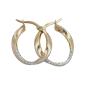 Preview: Creole Ohrring 20x3mm bicolor diamantiert geschwungen 9Kt GOLD Preview: Creole Ohrring 20x3mm bicolor diamantiert geschwungen 9Kt GOLD