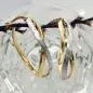 Preview: Creole Ohrring 26x7mm gekreuzt bicolor teil-rhodiniert mattiert 9Kt GOLD