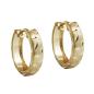 Preview: Creole Ohrring 11x3mm Klappscharnier mattiert diamantiert 9Kt GOLD