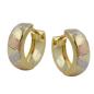 Preview: Creole 12x5mm Klappscharnier tricolor diamantiert 9Kt GOLD