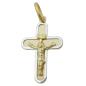 Preview: Anhänger 20x14mm Kreuz mit Jesus bicolor matt-glänzend 9Kt GOLD