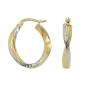 Preview: Creole Ohrring 20x18x3mm oval bicolor diamantiert geschwungen 9Kt GOLD Preview: Creole Ohrring 20x18x3mm oval bicolor diamantiert geschwungen 9Kt GOLD