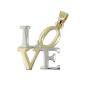 Preview: Anhänger 14x14mm LOVE bicolor 9Kt GOLD Preview: Anhänger 14x14mm LOVE bicolor 9Kt GOLD