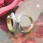 Preview: Creole 14x3mm Klappscharnier bicolor durchlegiert 9Kt GOLD