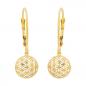 Preview: Ohrbrisur Ohrhänger Ohrringe 25x9mm Blume des Lebens 9Kt GOLD