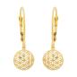Preview: Ohrbrisur Ohrhänger Ohrringe 25x9mm Blume des Lebens 9Kt GOLD