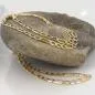 Preview: Kette 2,7mm Figaro-Panzer bicolor 14Kt GOLD 45cm