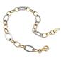 Preview: Armband 7mm Ankerkette Gliederkette oval bicolor durchlegiert Weißgold 9Kt GOLD 19cm