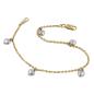 Preview: Armband 1,7mm Ankerkette mit 5 Herzen bicolor rhodiniert 9Kt GOLD 19cm