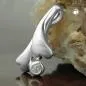 Preview: Anhänger 16x7mm Herzen mit Zirkonia mattiert Silber 925