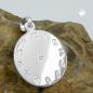 Preview: Anhänger 14mm Geburtsanhänger Uhr glänzend Silber 925