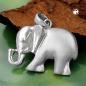 Preview: Anhänger 16x21mm Elefant matt-glänzend rhodiniert Silber 925