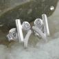 Preview: Ohrstecker Ohrring 10x55mm Zirkonia matt-glänzend Silber 925