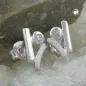 Preview: Ohrstecker Ohrring 10x55mm Zirkonia matt-glänzend Silber 925