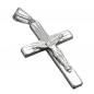 Preview: Anhänger 28x19mm Kreuz mit Jesus glänzend rhodiniert Silber 925