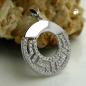 Preview: Anhänger 20mm rund mit Zirkonias glänzend rhodiniert Silber 925 Preview: Anhänger 20mm rund mit Zirkonias glänzend rhodiniert Silber 925