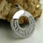 Preview: Anhänger 20mm rund mit Zirkonias glänzend rhodiniert Silber 925 Preview: Anhänger 20mm rund mit Zirkonias glänzend rhodiniert Silber 925