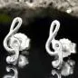 Preview: Ohrstecker Ohrring 9x3mm Notenschlüssel Silber 925 Preview: Ohrstecker Ohrring 9x3mm Notenschlüssel Silber 925
