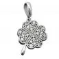 Preview: Anhänger 14x11mm Kleeblatt mit Zirkonias rhodiniert Silber 925 Preview: Anhänger 14x11mm Kleeblatt mit Zirkonias rhodiniert Silber 925