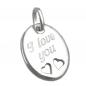 Preview: Anhänger 21x17mm mit Gravur -I love you- Silber 925
