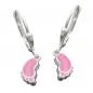Preview: Ohrbrisur Ohrhänger Ohrringe 23x5mm Fuß rosa lackiert Silber 925 Preview: Ohrbrisur Ohrhänger Ohrringe 23x5mm Fuß rosa lackiert Silber 925