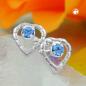 Preview: Ohrstecker Ohrring 7x6mm Herz Glasstein blau glänzend Silber 925 Preview: Ohrstecker Ohrring 7x6mm Herz Glasstein blau glänzend Silber 925