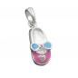 Preview: Anhänger 12x6mm Kinderschuh rosa-hellblau lackiert Silber 925