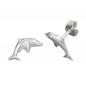 Preview: Ohrstecker Ohrring 12x6mm springender Delfin Silber 925