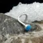 Preview: Nasenstecker 25mm Spirale mit Email-Punkt blau Silber 925