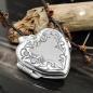 Preview: Anhänger 22x20x6mm Medaillon Herz mit Ornament glänzend geschwärzt Silber 925