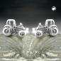 Mobile Preview: Ohrstecker Ohrring 9x6mm Traktor geschwärzt Silber 925