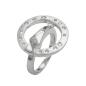 Preview: Ring 22mm Zirkonias mattiert rhodiniert Silber 925 Ringgröße 56