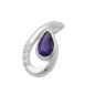 Preview: Anhänger 18x10mm Amethyst mit 4 Zirkonias glänzend Silber 925